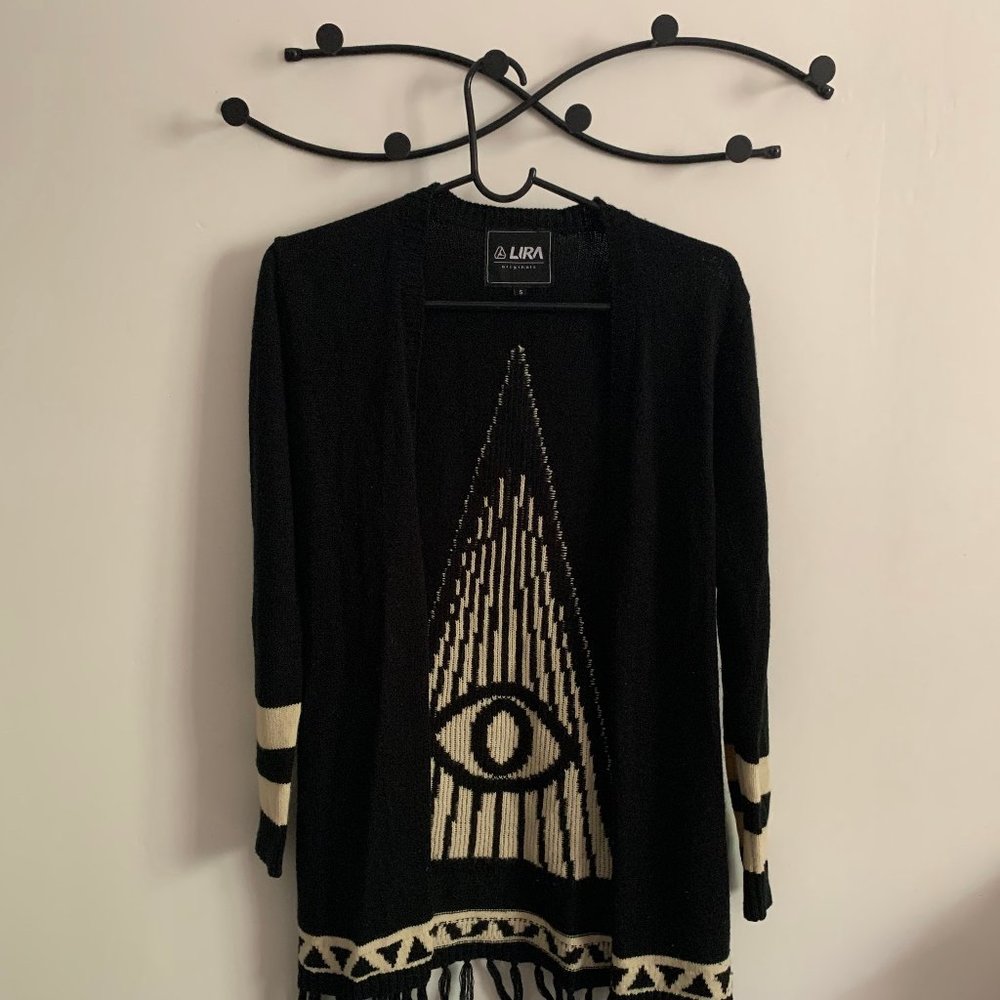 LIRA All Seeing Eye Fringe Cardigan (PacSun)